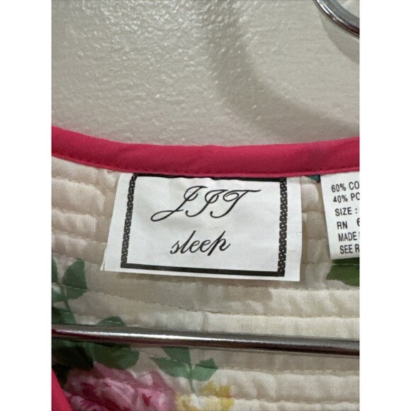 J.I.T. Sleep Floral White Housecoat Robe Short Sleeve Snap Buttons XL - Picture 7 of 13